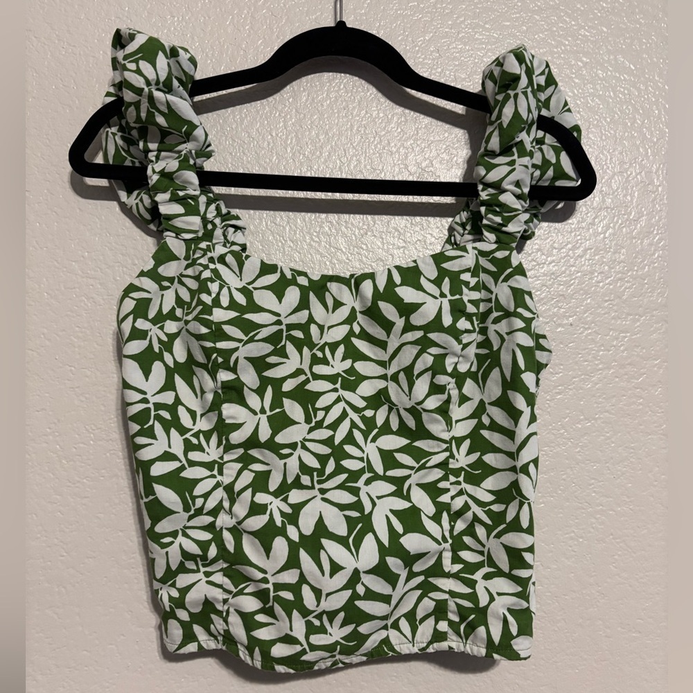 Abercrombie bubble strap poplin top